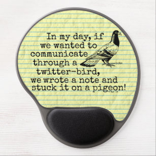 Lustige altes Alters-Twitter-Vogel-Taube Gel Mousepad