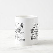 Lustige altes Alters-Twitter-Vogel-Taube Kaffeetasse (Mittel)