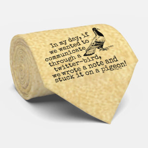 Lustige altes Alters-Twitter-Vogel-Taube Krawatte