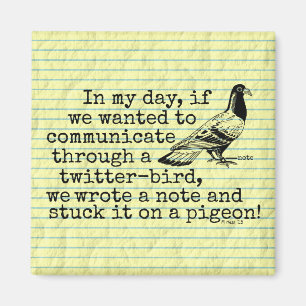 Lustige altes Alters-Twitter-Vogel-Taube Magnet