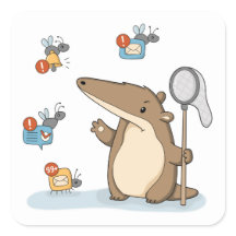 Lustige Ameisenbär-Benachrichtigungsjäger-Illustra