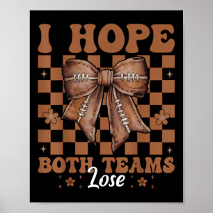 Lustige American Football Mädchen-Mutter Ich hoffe Poster