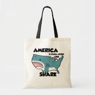 Lustige Amerikahaifisch Einkaufstasche! Tragetasche