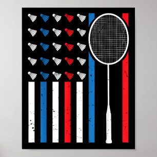 Lustige amerikanische Flagge mit Shuttles Vintage Poster