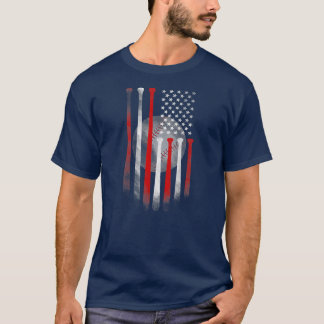 Lustige amerikanische Flagge Vintage Baseball Flag T-Shirt
