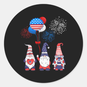 Lustige amerikanische Gnome Cooler 4. Juli Tag Una Runder Aufkleber