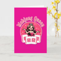 Lustige amerikanische Mahjong-Königin mit rosa Kro