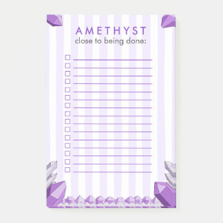 Lustige Amethyst-Kristall-To-Do-Checkliste Post-it Klebezettel
