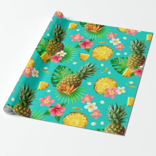 Lustige Ananas Geschenkpapier (Ungerollt)