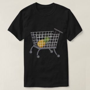 Lustige Ananas im Einkaufswagen-Design T-Shirt