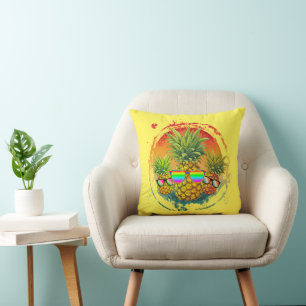 Lustige Ananas Sommer Stimmung Kissen