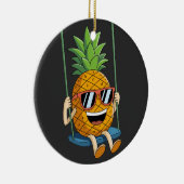 lustige Ananas-Swinger-Ornamente Keramik Ornament (Rechts)