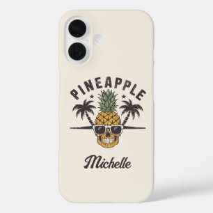 Lustige Ananas trägt Sonnenbrille Personalisiert iPhone 16 Hülle