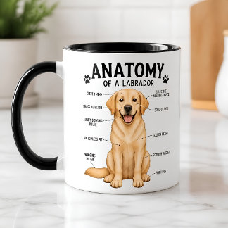 Lustige Anatomie-Diagramm des Labrador Retrievers Tasse