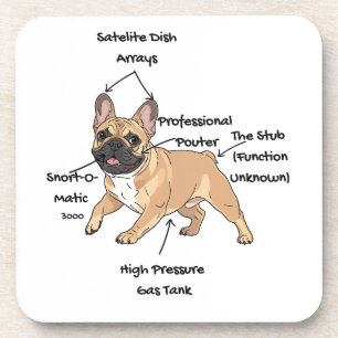Lustige Anatomie einer Französischen Bulldogge Ill Getränkeuntersetzer
