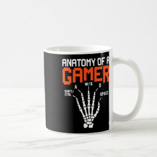 Lustige Anatomie einer Gamer-Skelett-Hand-Gaming Kaffeetasse