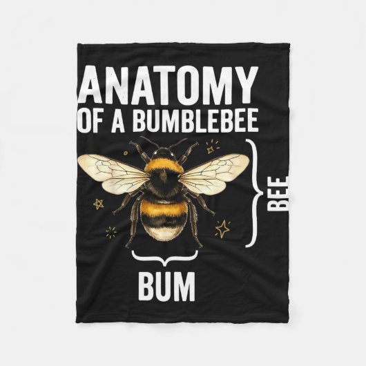 Lustige Anatomie einer Hummel Fleecedecke (Vorderseite)