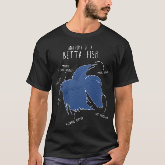 Lustige Anatomie eines Betta-Fisches - Mutter ich T-Shirt (Vorderseite)