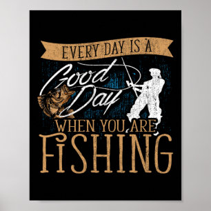 Lustige Angelrute Fisch - Fischer Poster