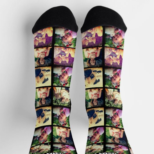 lustige, angesagte Collage Socks Socken (Oben)