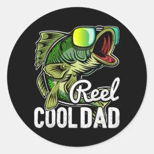 Lustige Angler-Sonnenbrille für Männer, cooler Dad Runder Aufkleber