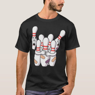 Lustige ängstliche Bowling-Kegel-Bowler-Humor-Cart T-Shirt