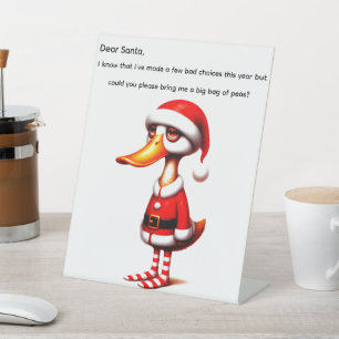 Lustige animierte Weihnachtsente  Sockelschild