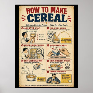 Lustige Anleitung, Müsli zu machen, Küchenposter R Poster