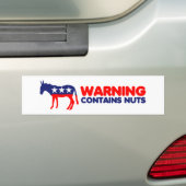 Lustige Antidemokraten, warnend enthält Nüsse Autoaufkleber (Auf Auto)