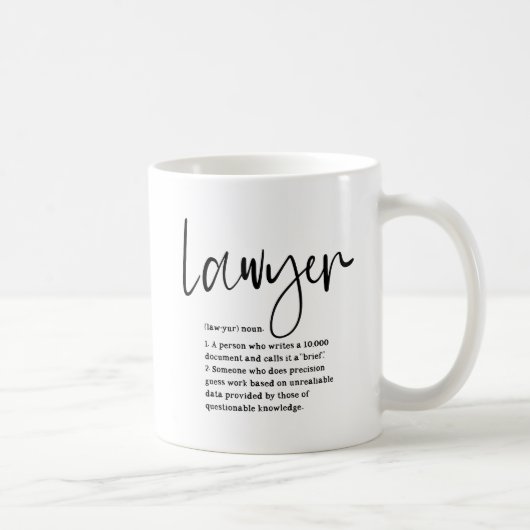 Lustige Anwalt-Definition Moderne Schrift Kaffeetasse (Rechts)