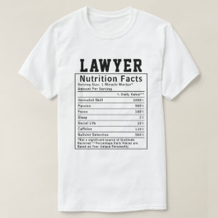 Lustige Anwalt-Ernährungsfakten Rechtsprofi  T-Shirt