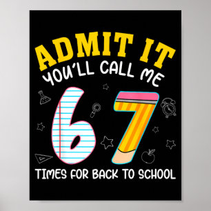 Lustige Anzeige, die du 67 Mal anrufst, Back To Sc Poster