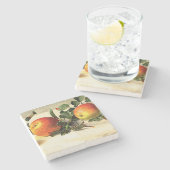 Lustige Äpfel Platz Steinuntersetzer (Seitenansicht)