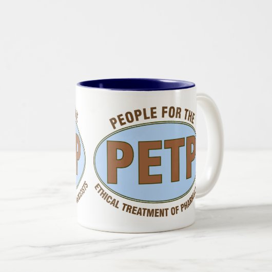 Lustige Apotheker-Geschenke einzigartiges "PETP" Zweifarbige Tasse (VorderseiteRechts)