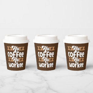 lustige Arbeit Kaffee Bar Pappbecher
