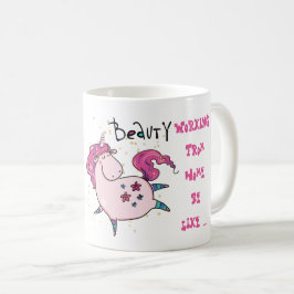 Lustige Arbeit von der Zuhause Tasse Einhorn Wahns