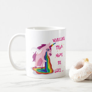 Lustige Arbeit von der Zuhause Tasse Einhorn Wahns