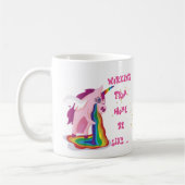 Lustige Arbeit von der Zuhause Tasse Einhorn Wahns (Links)