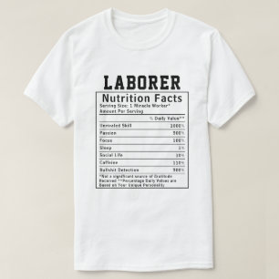 Lustige Arbeiter Ernährungsfakten Mitarbeiter-Gesc T-Shirt