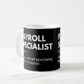 Lustige Arbeitsplatz-Spezialisten-Arbeit Kaffeetasse (Vorderseite Links)