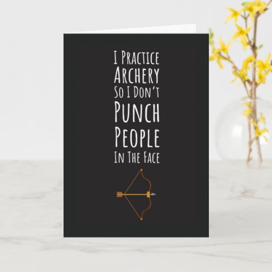 Lustige Archer Karten Bogen und Pfeil Bogenschieße (Gelbe Blume)