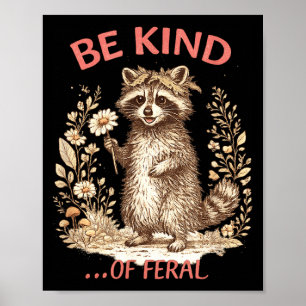 Lustige Art von wildem Waschbären Sarkastische men Poster