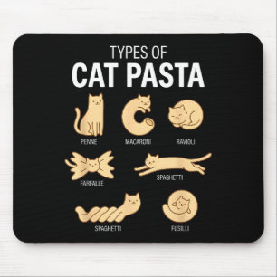Lustige Arten von Katzen-Pasta Süße Kawaii-Katzenl Mousepad