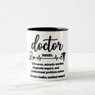 Lustige Arzt-Definition Zweifarbige Tasse