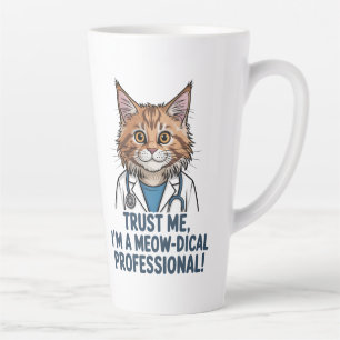 Lustige Arztkatze Medizin Humor Illustration Milchtasse