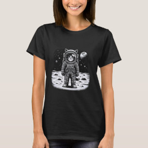 Lustige Astronaut Katzen Weltraumkatze auf dem Mon T-Shirt