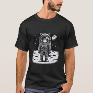 Lustige Astronaut Katzen Weltraumkatze auf dem Mon T-Shirt