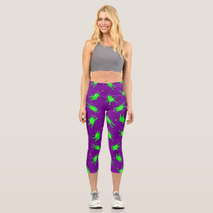 lustige Astronauten Frösche Weltraum lila Capri Leggings