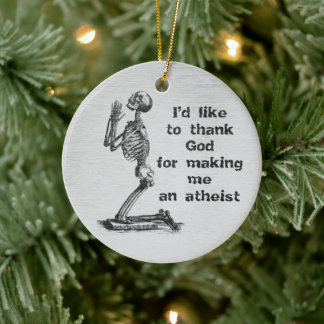 Lustige atheistische Skelett betendes Keramik-Orna Keramik Ornament