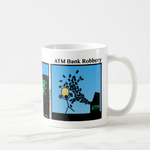 Lustige ATM-Bank-Raub Stickman Tasse - 088